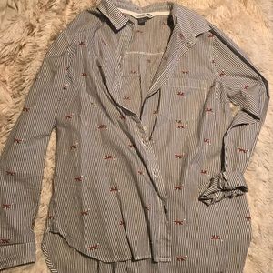 Collared Pin Stripe Fox Shirt